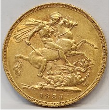 AUSTRALIA 1885 . ONE 1 SOVEREIGN . SYDNEY . GOLD